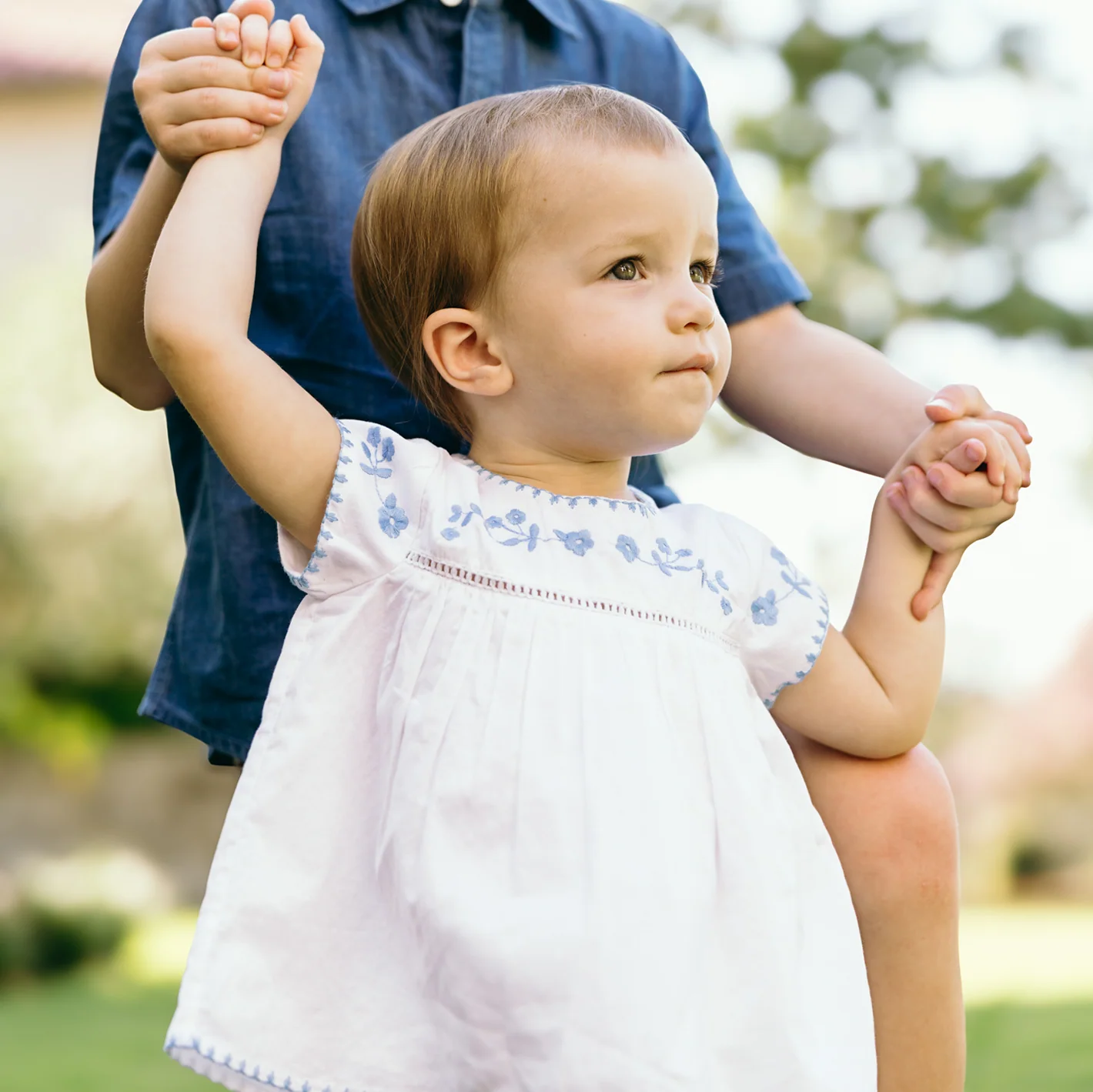 baby girls white embroidered top and bloomer set - Image 3