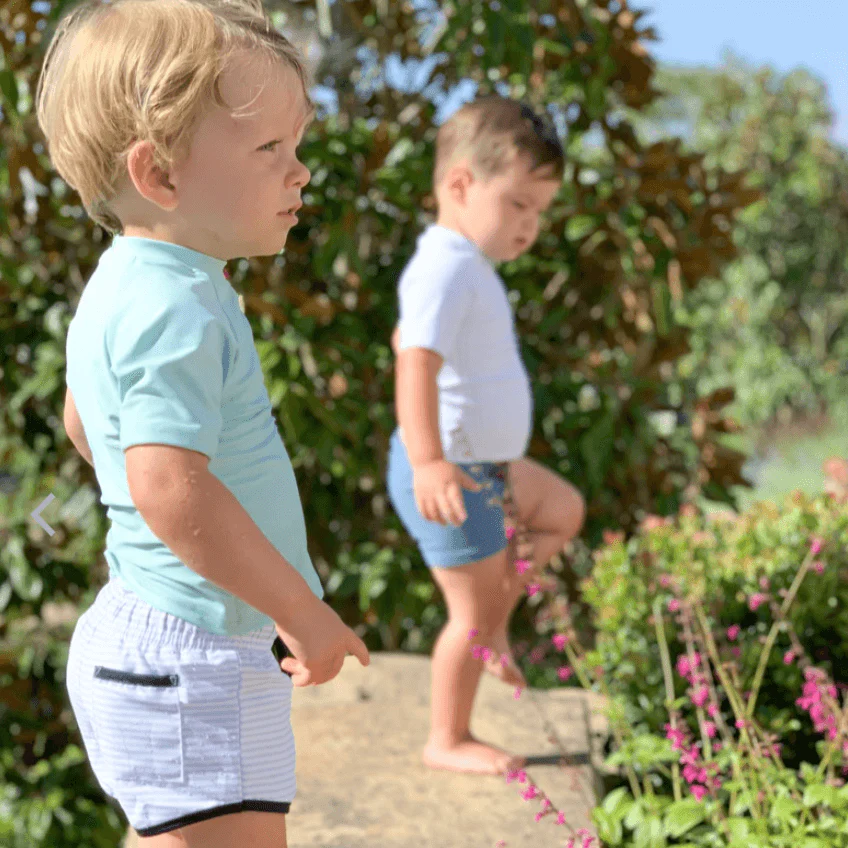 boys powder blue stripe boardie - Image 3