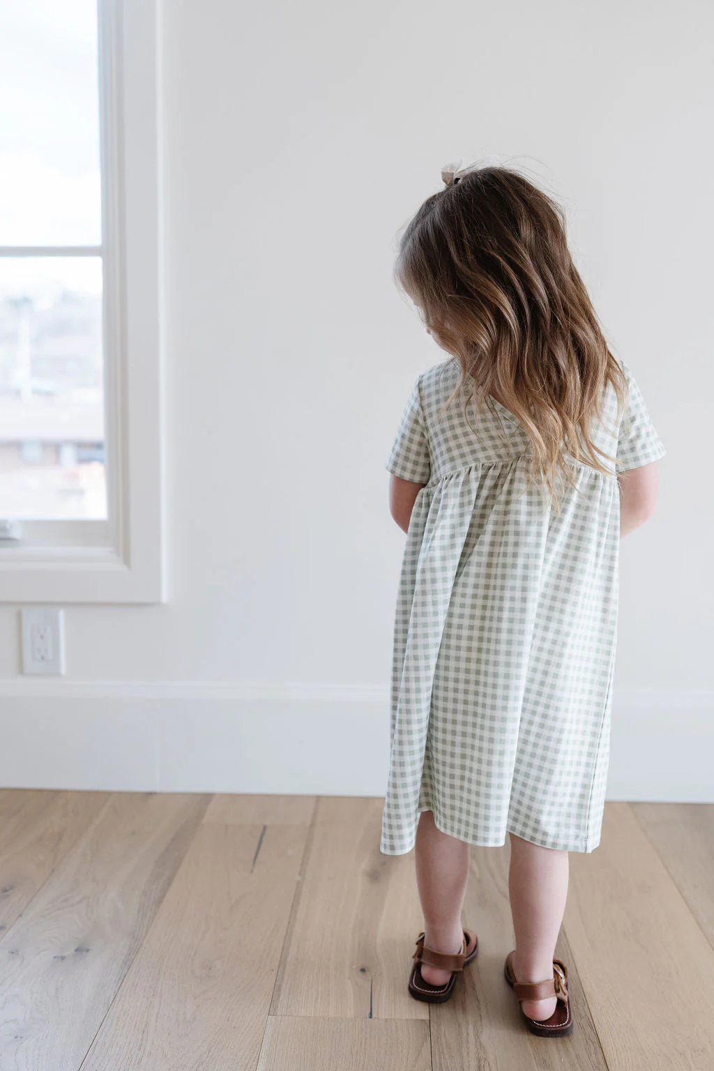Crosstop Dress in Juniper Gingham - Image 3