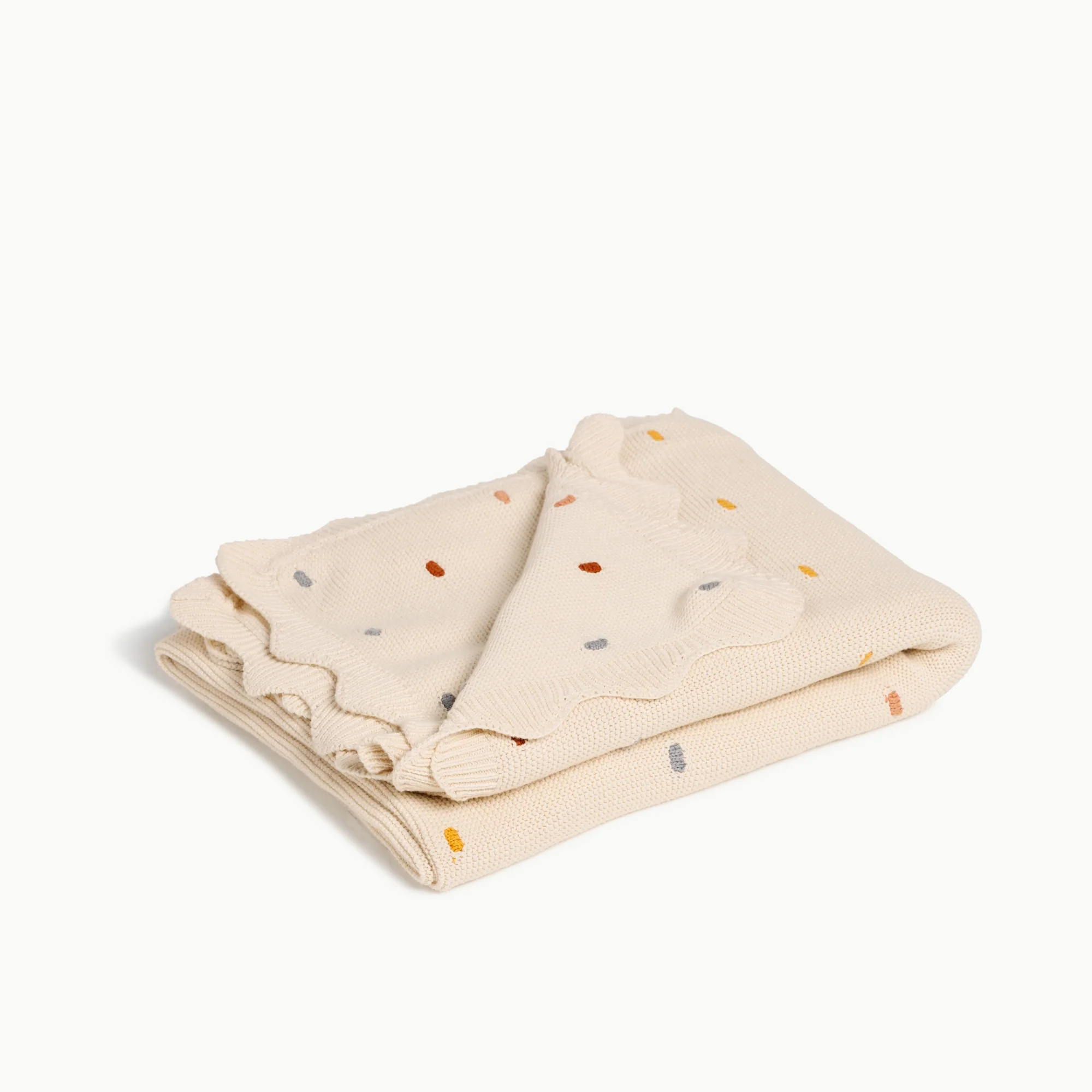 Dotted Scallop Knit Throw - Image 6