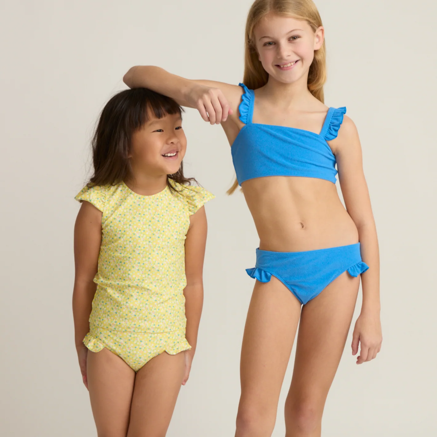 girls petite fleur cap sleeve rashguard set - Image 4