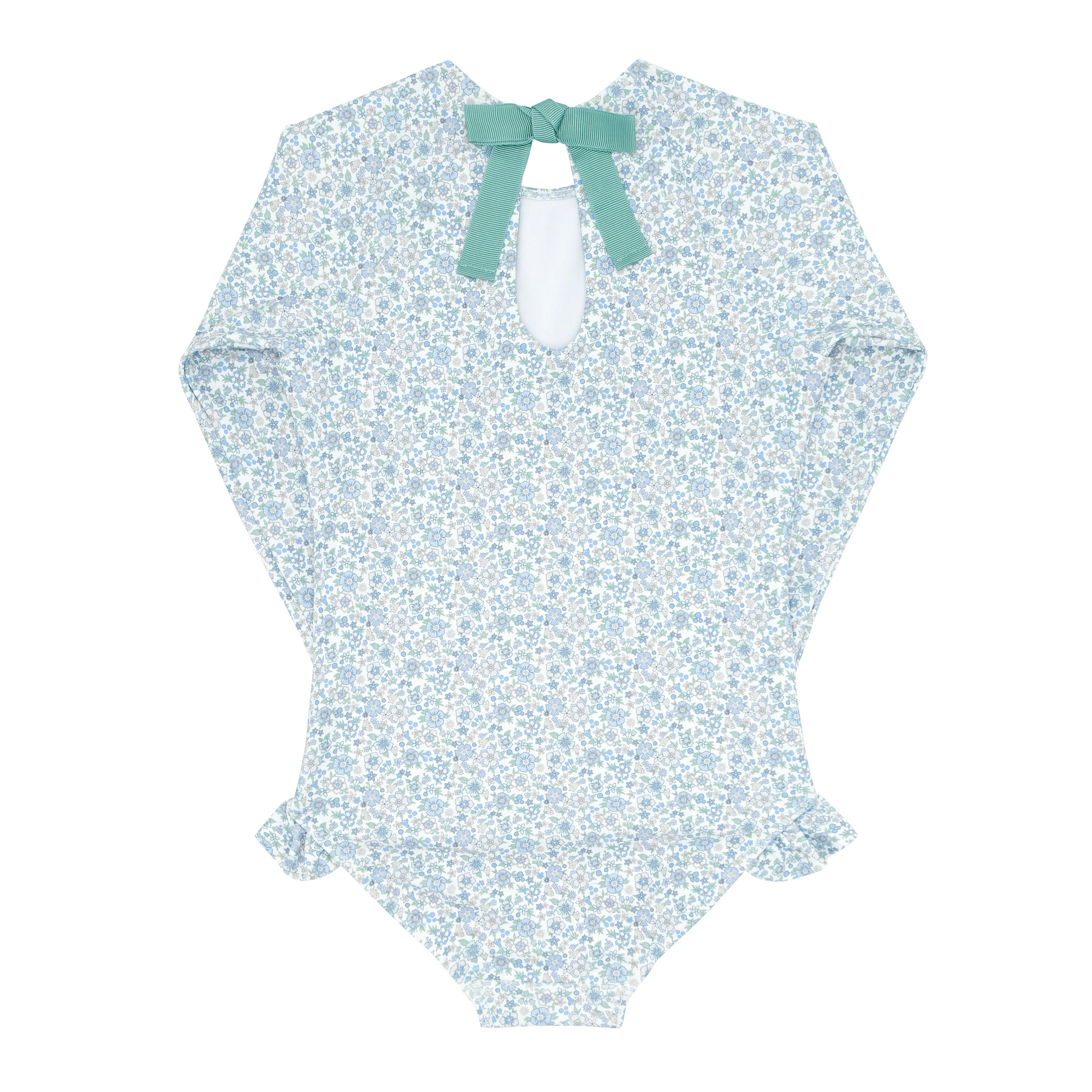 girls slate floral rashguard one piece - Image 7