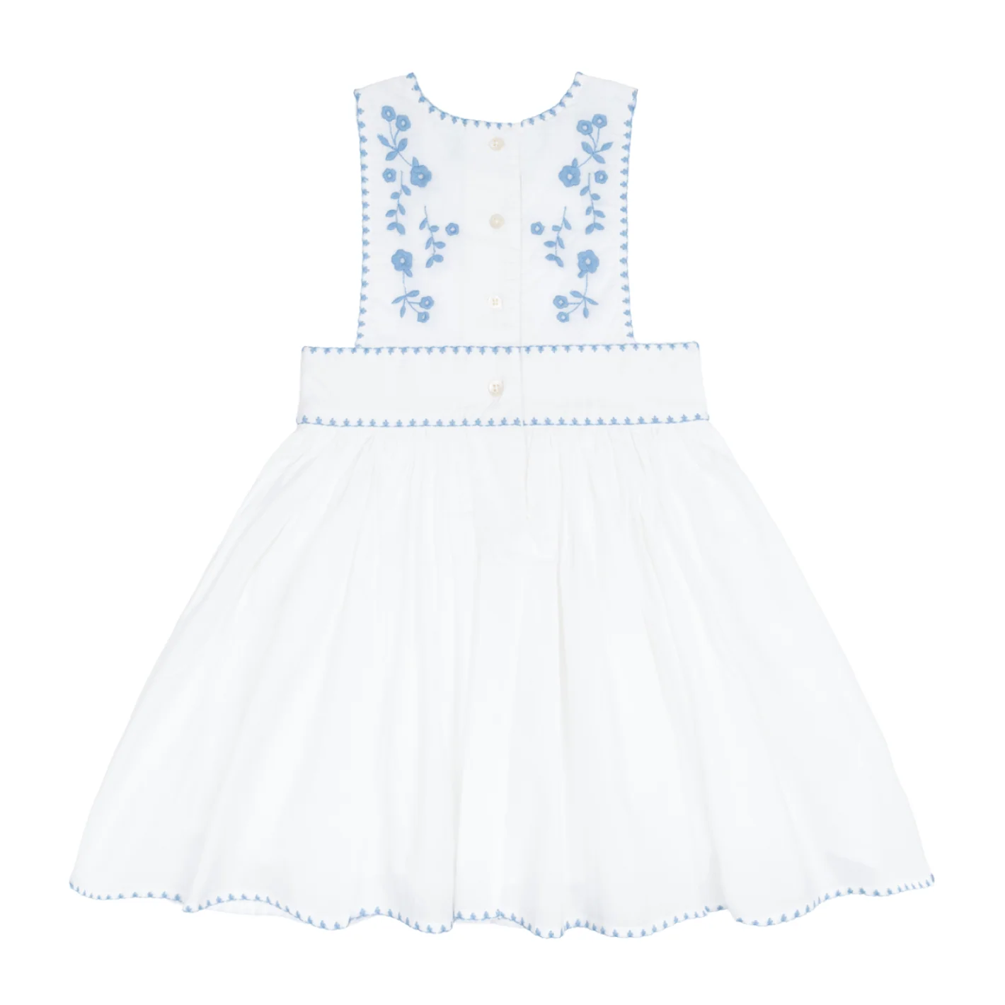 girls white embroidered pinafore dress - Image 6