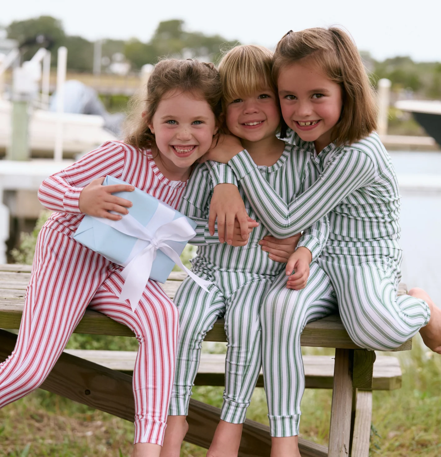 unisex boxwood ticking stripe pima pajamas set - Image 5