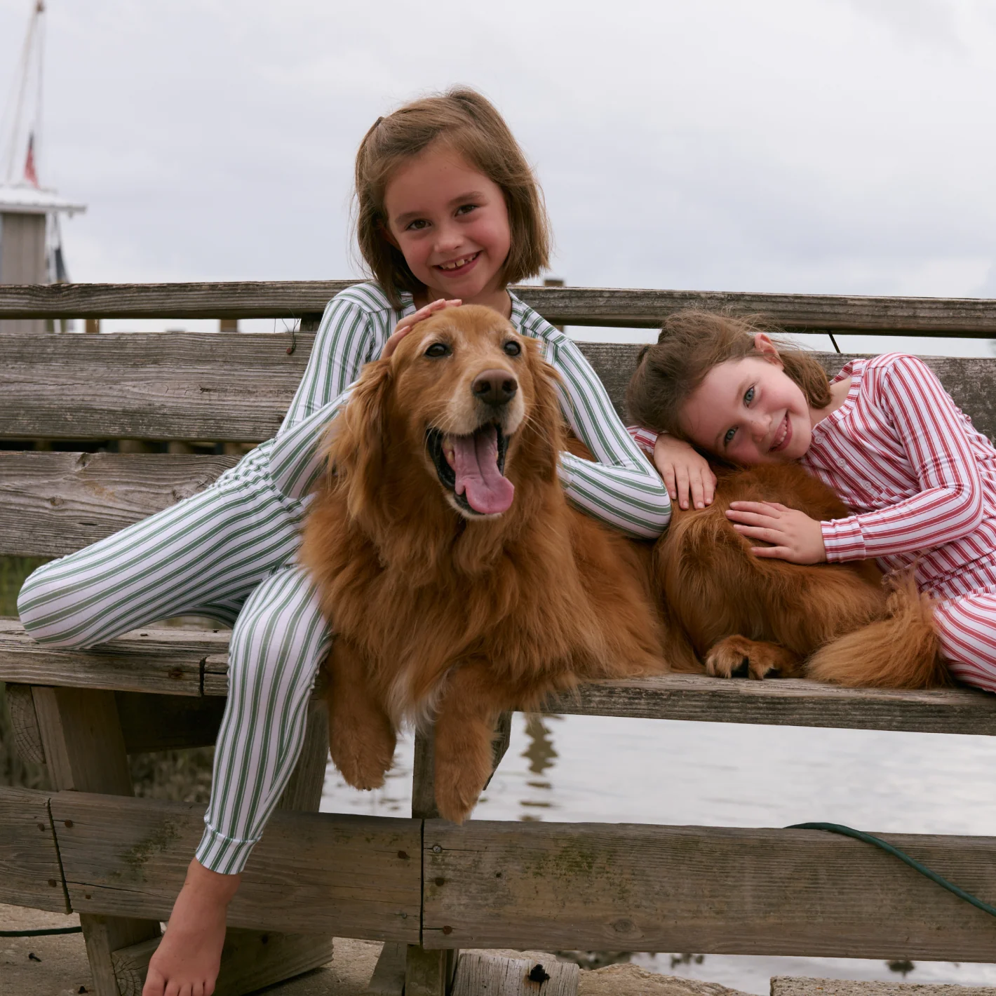 unisex boxwood ticking stripe pima pajamas set - Image 6