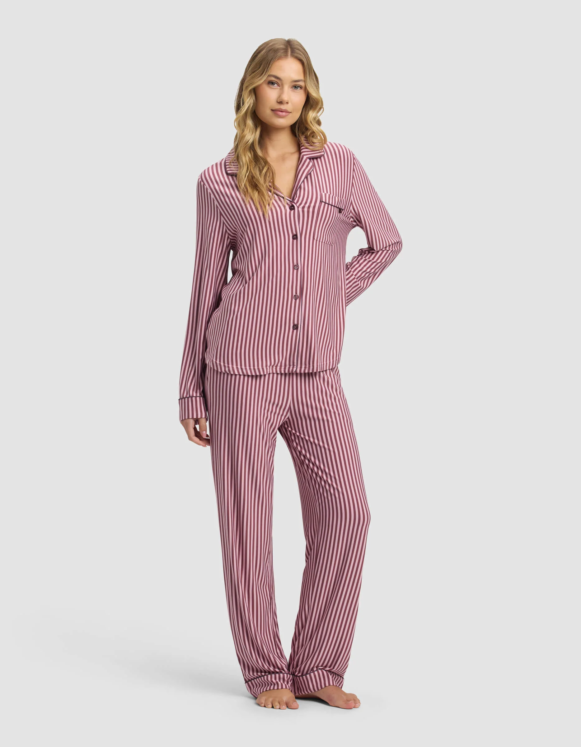 Women's Bamboo Stretch-Knit Long Sleeve Pajama Set - Image 100
