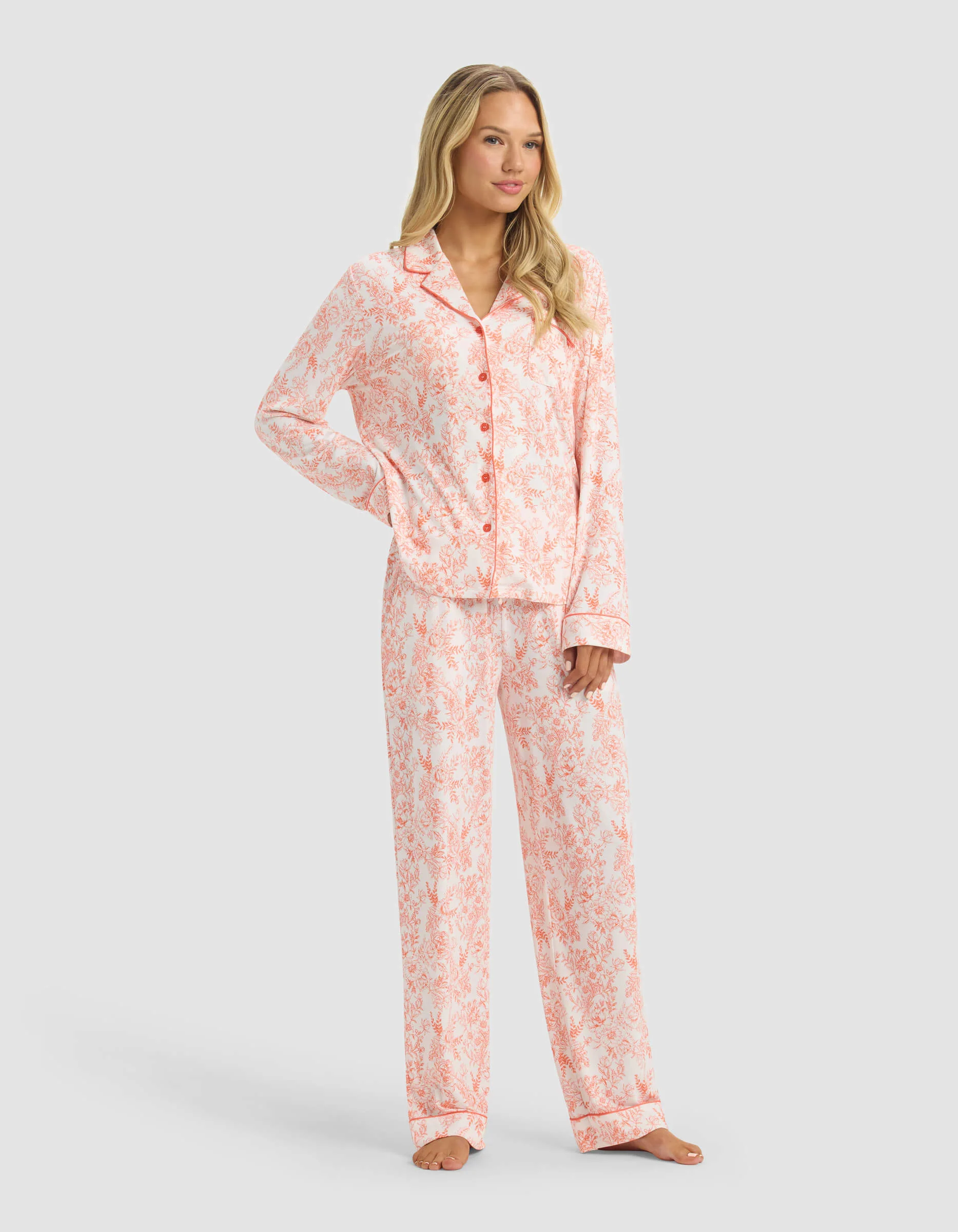Women's Bamboo Stretch-Knit Long Sleeve Pajama Set - Image 107
