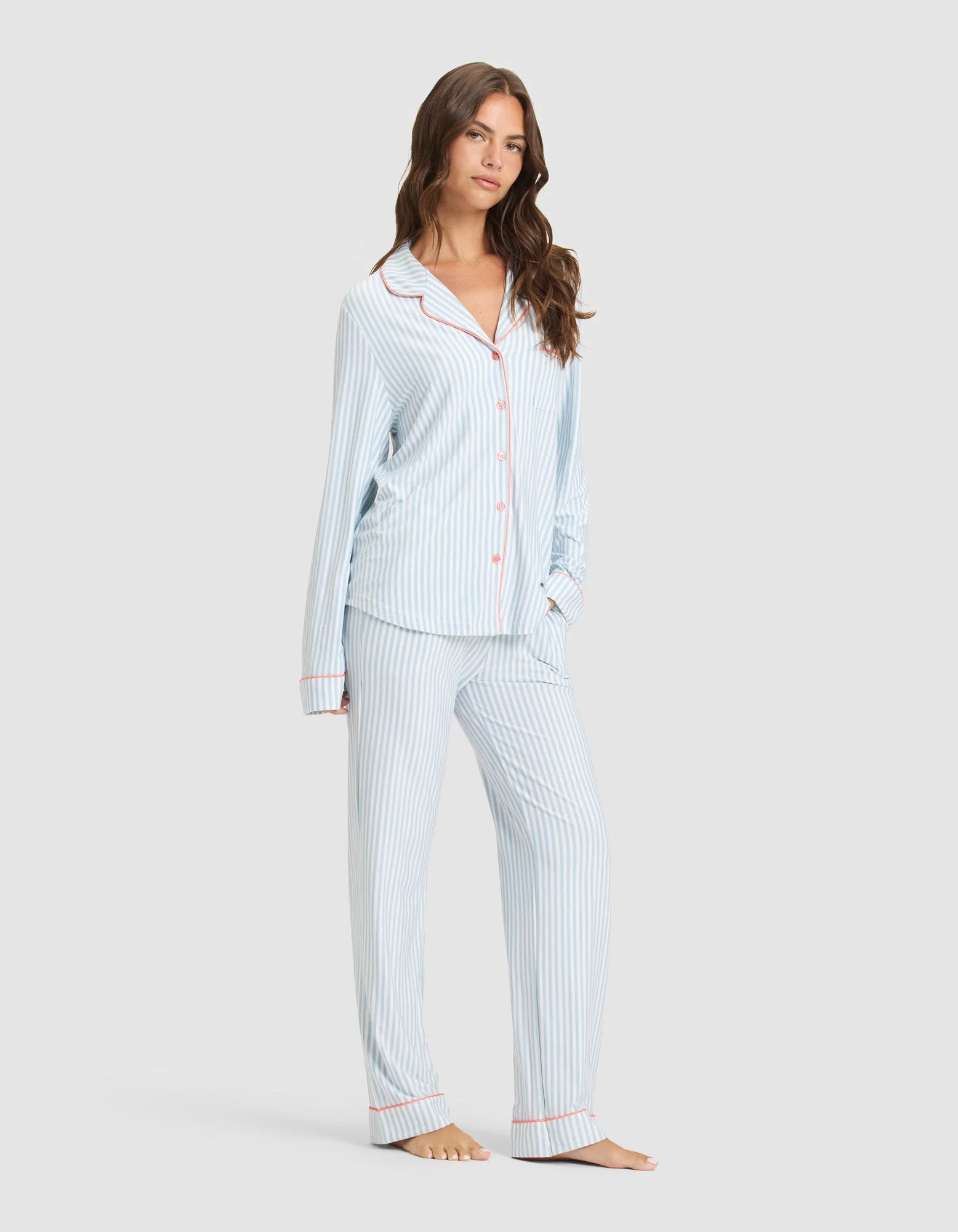 Women's Bamboo Stretch-Knit Long Sleeve Pajama Set - Image 27