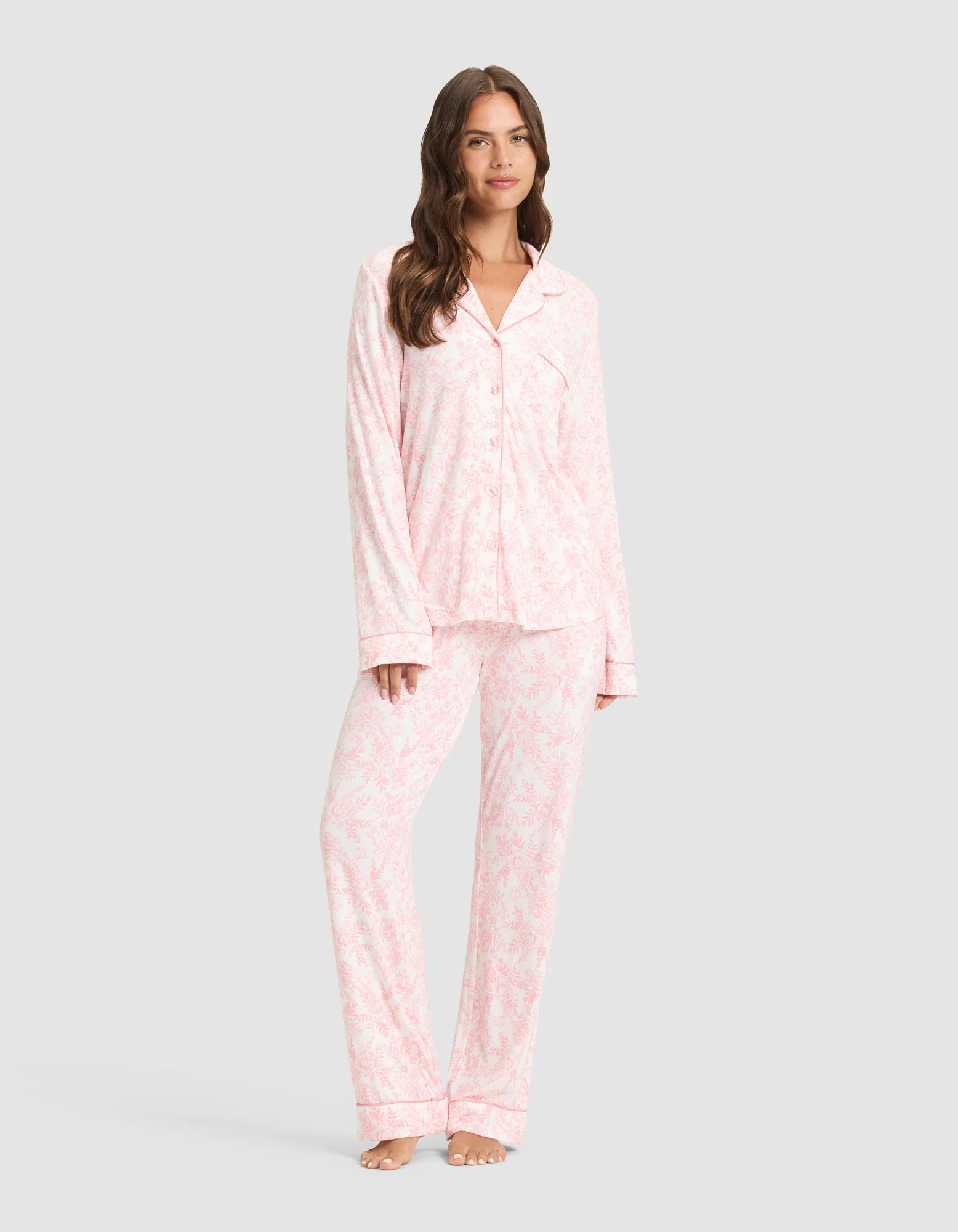 Women's Bamboo Stretch-Knit Long Sleeve Pajama Set - Image 37