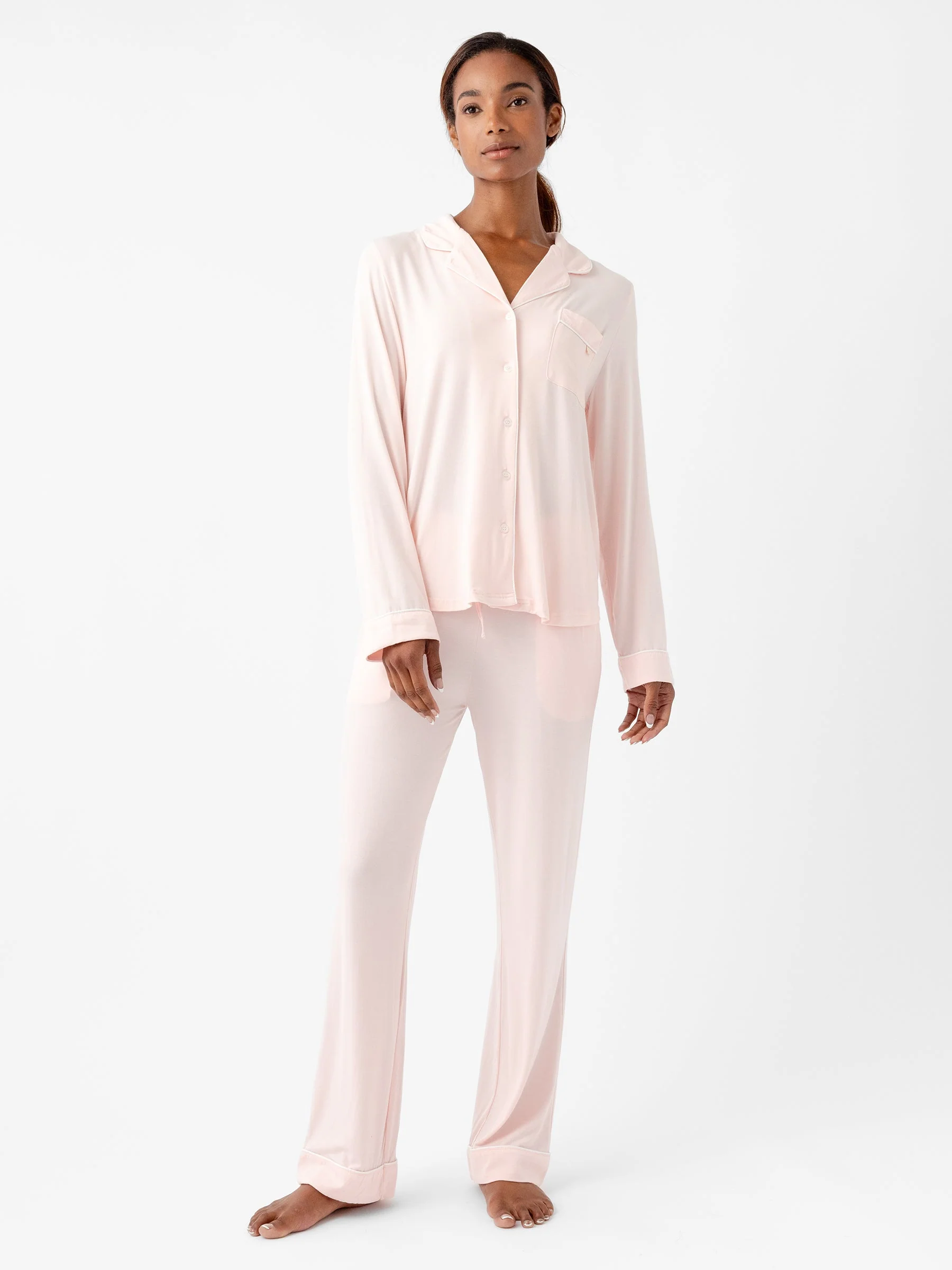 Women's Bamboo Stretch-Knit Long Sleeve Pajama Set - Image 7