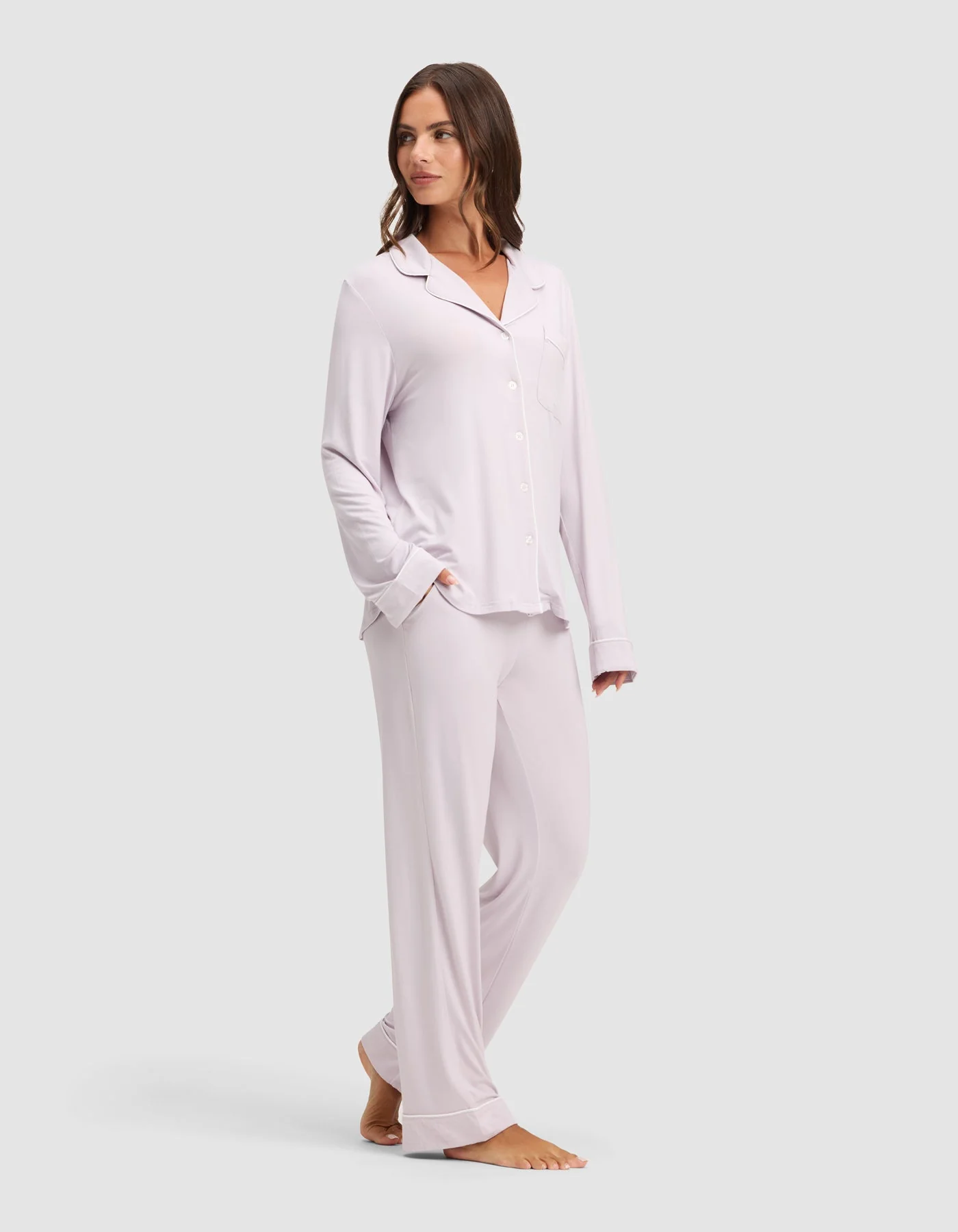 Women's Bamboo Stretch-Knit Long Sleeve Pajama Set - Image 73