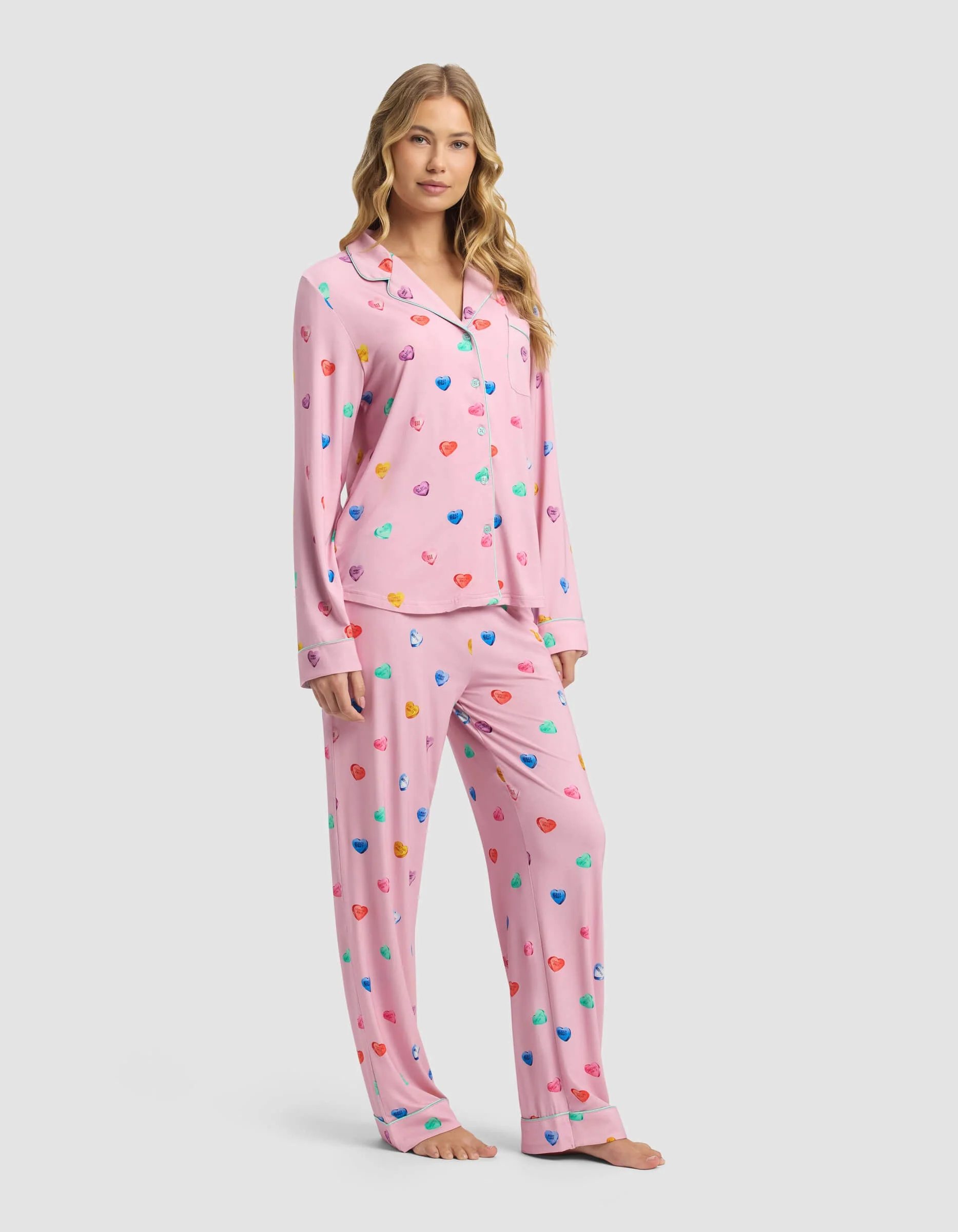 Women's Bamboo Stretch-Knit Long Sleeve Pajama Set - Image 89