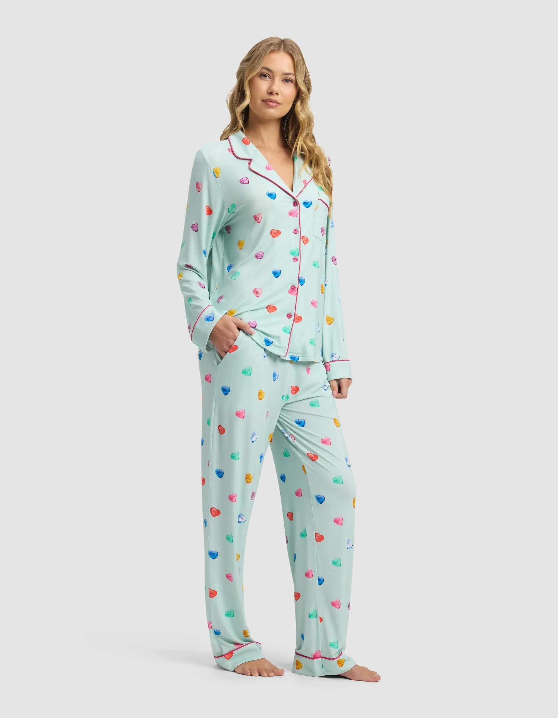 Women's Bamboo Stretch-Knit Long Sleeve Pajama Set - Image 98